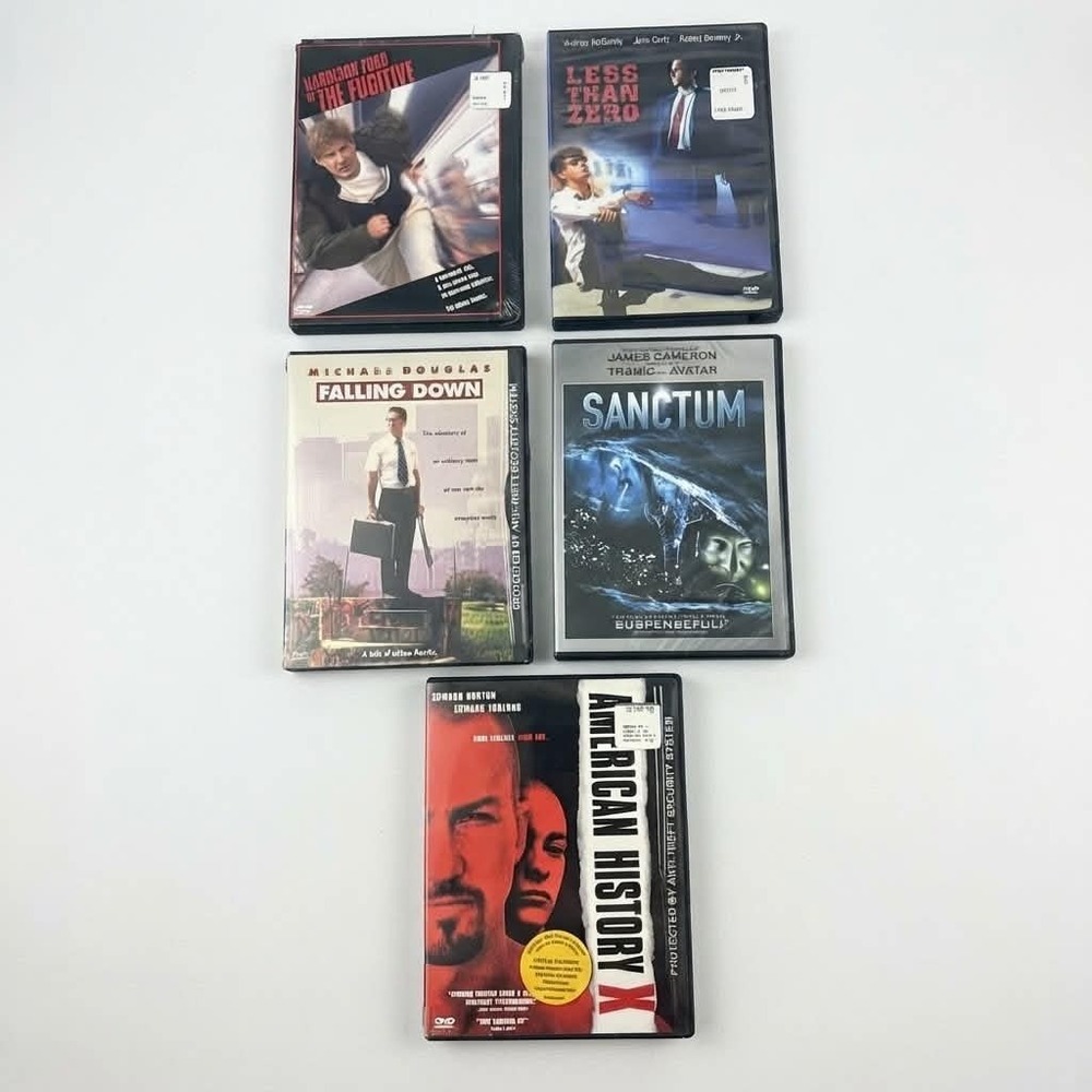 5 DVD Movie Lot Brand New Sealed American History X Falling Down Fugitive Sanctu